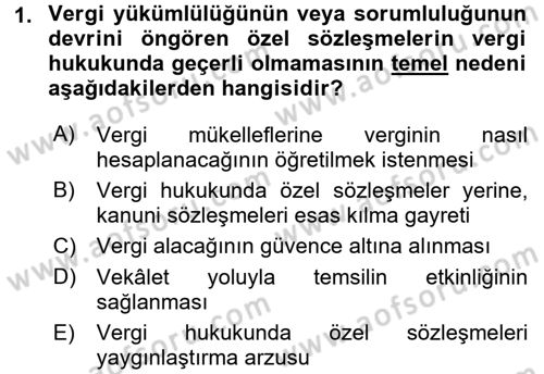 Vergi Uygulamaları Dersi 2016 - 2017 Yılı (Vize) Ara Sınav Soruları 1. Soru