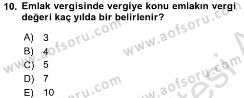 Vergi Uygulamaları Dersi 2016 - 2017 Yılı (Final) Dönem Sonu Sınav Soruları 10. Soru