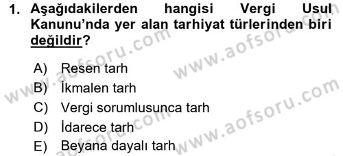 Vergi Uygulamaları Dersi 2017 - 2018 Yılı 3 Ders Sınav Soruları 1. Soru
