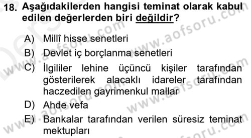 Vergi Uygulamaları Dersi 2017 - 2018 Yılı 3 Ders Sınav Soruları 18. Soru