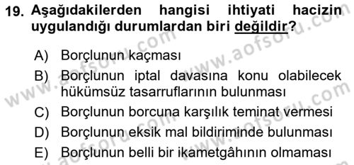 Vergi Uygulamaları Dersi 2018 - 2019 Yılı 3 Ders Sınav Soruları 19. Soru
