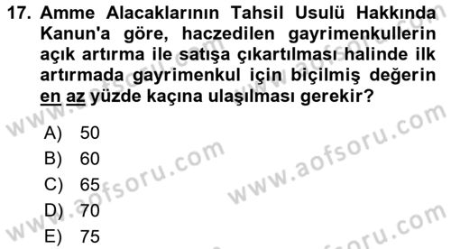 Vergi Uygulamaları Dersi 2018 - 2019 Yılı (Final) Dönem Sonu Sınav Soruları 17. Soru