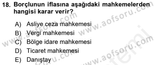 Vergi Uygulamaları Dersi 2018 - 2019 Yılı (Final) Dönem Sonu Sınav Soruları 18. Soru