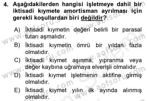 Vergi Uygulamaları Dersi 2018 - 2019 Yılı (Final) Dönem Sonu Sınav Soruları 4. Soru
