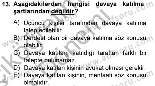 Vergi Yargılaması Hukuku Dersi 2012 - 2013 Yılı (Vize) Ara Sınav Soruları 13. Soru