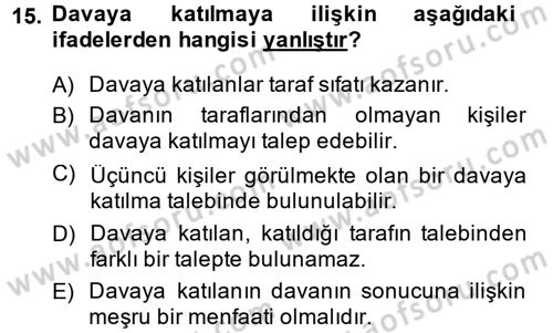 Vergi Yargılaması Hukuku Dersi 2013 - 2014 Yılı (Vize) Ara Sınav Soruları 15. Soru