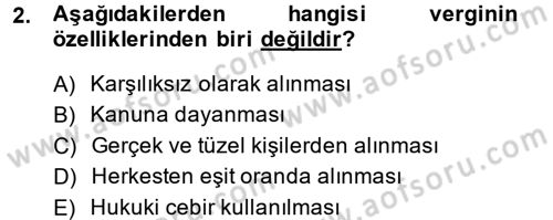 Vergi Yargılaması Hukuku Dersi 2013 - 2014 Yılı (Vize) Ara Sınav Soruları 2. Soru