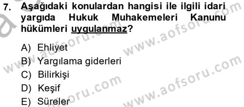 Vergi Yargılaması Hukuku Dersi 2013 - 2014 Yılı (Vize) Ara Sınav Soruları 7. Soru