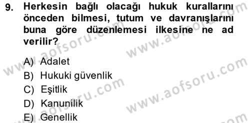 Vergi Yargılaması Hukuku Dersi 2013 - 2014 Yılı (Vize) Ara Sınav Soruları 9. Soru