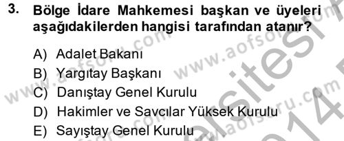 Vergi Yargılaması Hukuku Dersi 2013 - 2014 Yılı (Final) Dönem Sonu Sınav Soruları 3. Soru