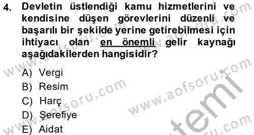 Vergi Yargılaması Hukuku Dersi 2014 - 2015 Yılı (Vize) Ara Sınav Soruları 4. Soru