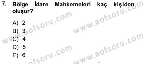 Vergi Yargılaması Hukuku Dersi 2014 - 2015 Yılı (Vize) Ara Sınav Soruları 7. Soru