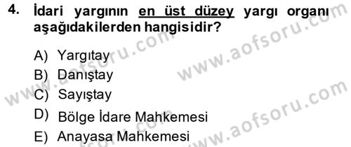 Vergi Yargılaması Hukuku Dersi 2014 - 2015 Yılı Tek Ders Sınav Soruları 4. Soru