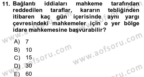 Vergi Yargılaması Hukuku Dersi 2015 - 2016 Yılı (Vize) Ara Sınav Soruları 11. Soru