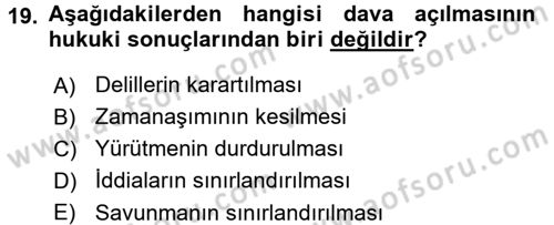 Vergi Yargılaması Hukuku Dersi 2015 - 2016 Yılı (Vize) Ara Sınav Soruları 19. Soru