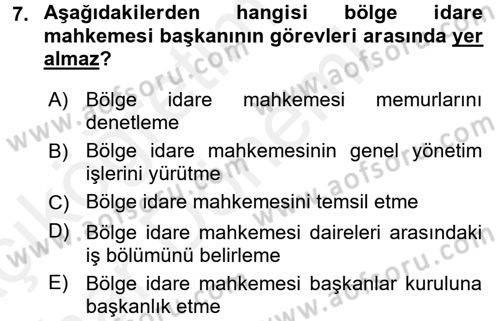 Vergi Yargılaması Hukuku Dersi 2015 - 2016 Yılı (Vize) Ara Sınav Soruları 7. Soru