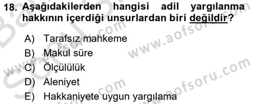 Vergi Yargılaması Hukuku Dersi 2015 - 2016 Yılı (Final) Dönem Sonu Sınav Soruları 18. Soru