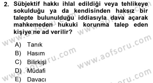 Vergi Yargılaması Hukuku Dersi 2015 - 2016 Yılı Tek Ders Sınav Soruları 2. Soru