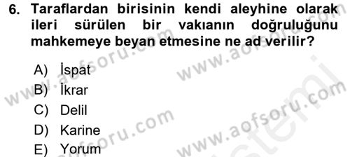 Vergi Yargılaması Hukuku Dersi 2015 - 2016 Yılı Tek Ders Sınav Soruları 6. Soru