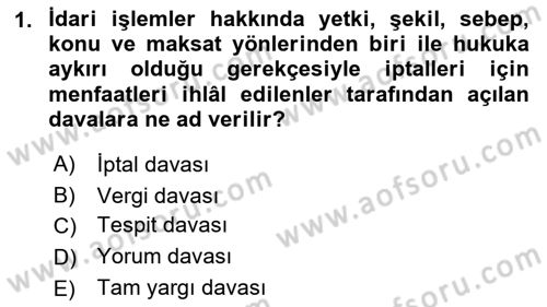Vergi Yargılaması Hukuku Dersi 2016 - 2017 Yılı 3 Ders Sınav Soruları 1. Soru