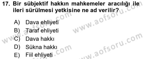 Vergi Yargılaması Hukuku Dersi 2016 - 2017 Yılı (Vize) Ara Sınav Soruları 17. Soru