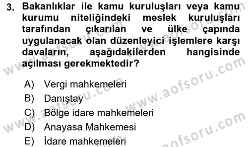 Vergi Yargılaması Hukuku Dersi 2016 - 2017 Yılı (Vize) Ara Sınav Soruları 3. Soru