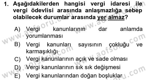 Vergi Yargılaması Hukuku Dersi 2016 - 2017 Yılı (Final) Dönem Sonu Sınav Soruları 1. Soru