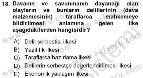 Vergi Yargılaması Hukuku Dersi 2016 - 2017 Yılı (Final) Dönem Sonu Sınav Soruları 18. Soru