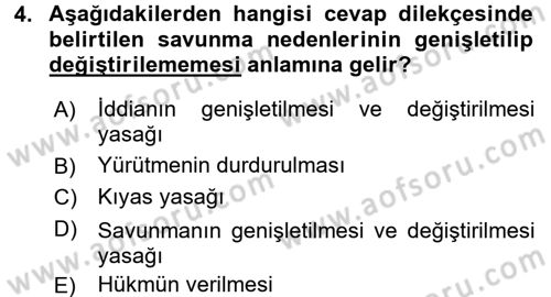 Vergi Yargılaması Hukuku Dersi 2016 - 2017 Yılı (Final) Dönem Sonu Sınav Soruları 4. Soru