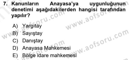 Vergi Yargılaması Hukuku Dersi 2018 - 2019 Yılı (Vize) Ara Sınav Soruları 7. Soru