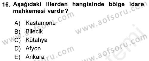 Vergi Yargılaması Hukuku Dersi 2018 - 2019 Yılı (Final) Dönem Sonu Sınav Soruları 16. Soru