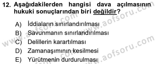 Vergi Yargılaması Hukuku Dersi 2018 - 2019 Yılı Yaz Okulu Sınav Soruları 12. Soru