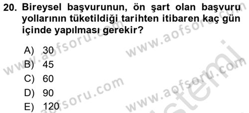 Vergi Yargılaması Hukuku Dersi 2022 - 2023 Yılı Yaz Okulu Sınav Soruları 20. Soru