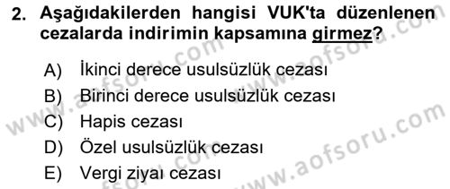 Vergi Yargılaması Hukuku Dersi 2023 - 2024 Yılı Yaz Okulu Sınav Soruları 2. Soru