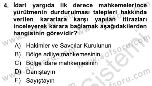 Vergi Yargılaması Hukuku Dersi 2024 - 2025 Yılı (Final) Dönem Sonu Sınav Soruları 4. Soru