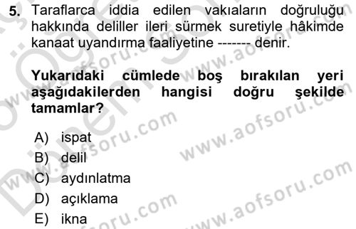 Vergi Yargılaması Hukuku Dersi 2024 - 2025 Yılı (Final) Dönem Sonu Sınav Soruları 5. Soru