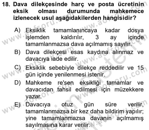 Vergi Yargılaması Hukuku Dersi 2025 - 2026 Yılı (Vize) Ara Sınav Soruları 18. Soru