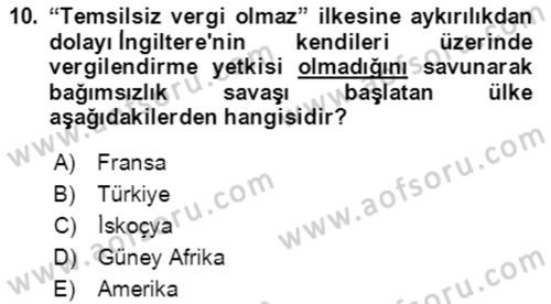 Vergi Planlaması Dersi 2021 - 2022 Yılı (Vize) Ara Sınav Soruları 10. Soru