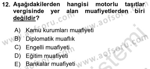 Vergi Planlaması Dersi 2022 - 2023 Yılı Yaz Okulu Sınav Soruları 12. Soru