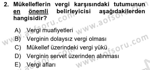 Vergi Planlaması Dersi 2022 - 2023 Yılı Yaz Okulu Sınav Soruları 2. Soru