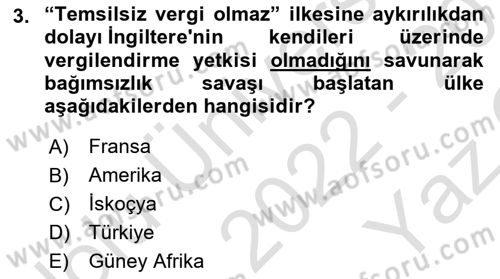 Vergi Planlaması Dersi 2022 - 2023 Yılı Yaz Okulu Sınav Soruları 3. Soru