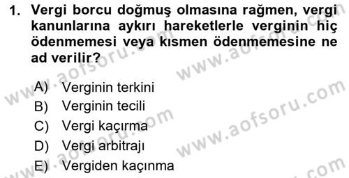 Vergi Planlaması Dersi 2024 - 2025 Yılı Yaz Okulu Sınav Soruları 1. Soru