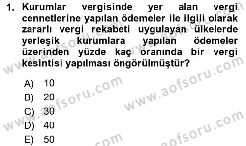 Vergi Planlaması Dersi 2025 - 2026 Yılı (Final) Dönem Sonu Sınav Soruları 1. Soru
