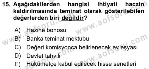 Vergi Planlaması Dersi 2025 - 2026 Yılı (Final) Dönem Sonu Sınav Soruları 15. Soru