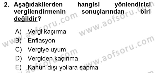 Vergi Planlaması Dersi 2025 - 2026 Yılı (Final) Dönem Sonu Sınav Soruları 2. Soru
