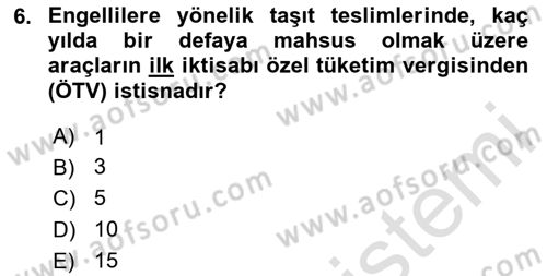 Vergi Planlaması Dersi 2025 - 2026 Yılı (Final) Dönem Sonu Sınav Soruları 6. Soru