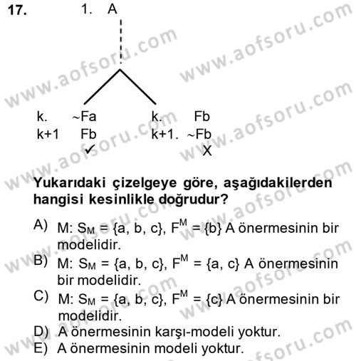 Sembolik Mantık Dersi 2014 - 2015 Yılı (Final) Dönem Sonu Sınavı 17. Soru