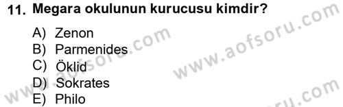 Mantığın Gelişimi Dersi 2012 - 2013 Yılı (Vize) Ara Sınav Soruları 11. Soru