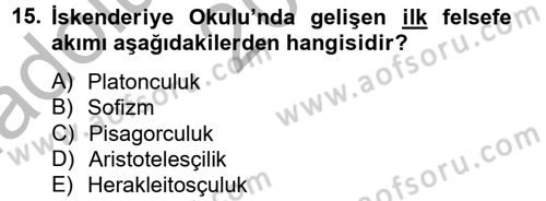 Mantığın Gelişimi Dersi 2012 - 2013 Yılı (Vize) Ara Sınav Soruları 15. Soru