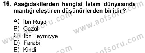 Mantığın Gelişimi Dersi 2012 - 2013 Yılı (Vize) Ara Sınav Soruları 16. Soru